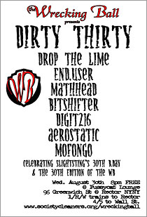 Flyer thumbnail:  2006 08 30 @ Wrecking Ball's Dirty Thirty @ Pussycat Lounge