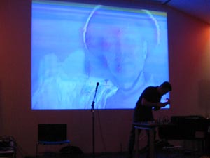 Bit Shifter performs.  Museum of Contemporary Art Chicago, Version Lab 2003 03 29, image 09 of 18.