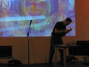 Bit Shifter performs.  Museum of Contemporary Art Chicago, Version Lab 2003 03 29, image 10 of 18.